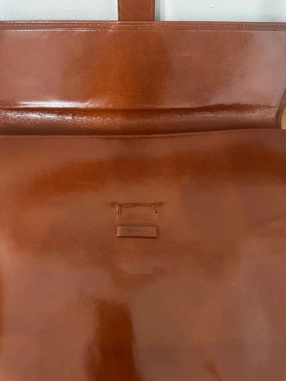 Vtg Bottega Veneta Classic Cognac Leather Document Portfolio 12.75” x 9.25” READ